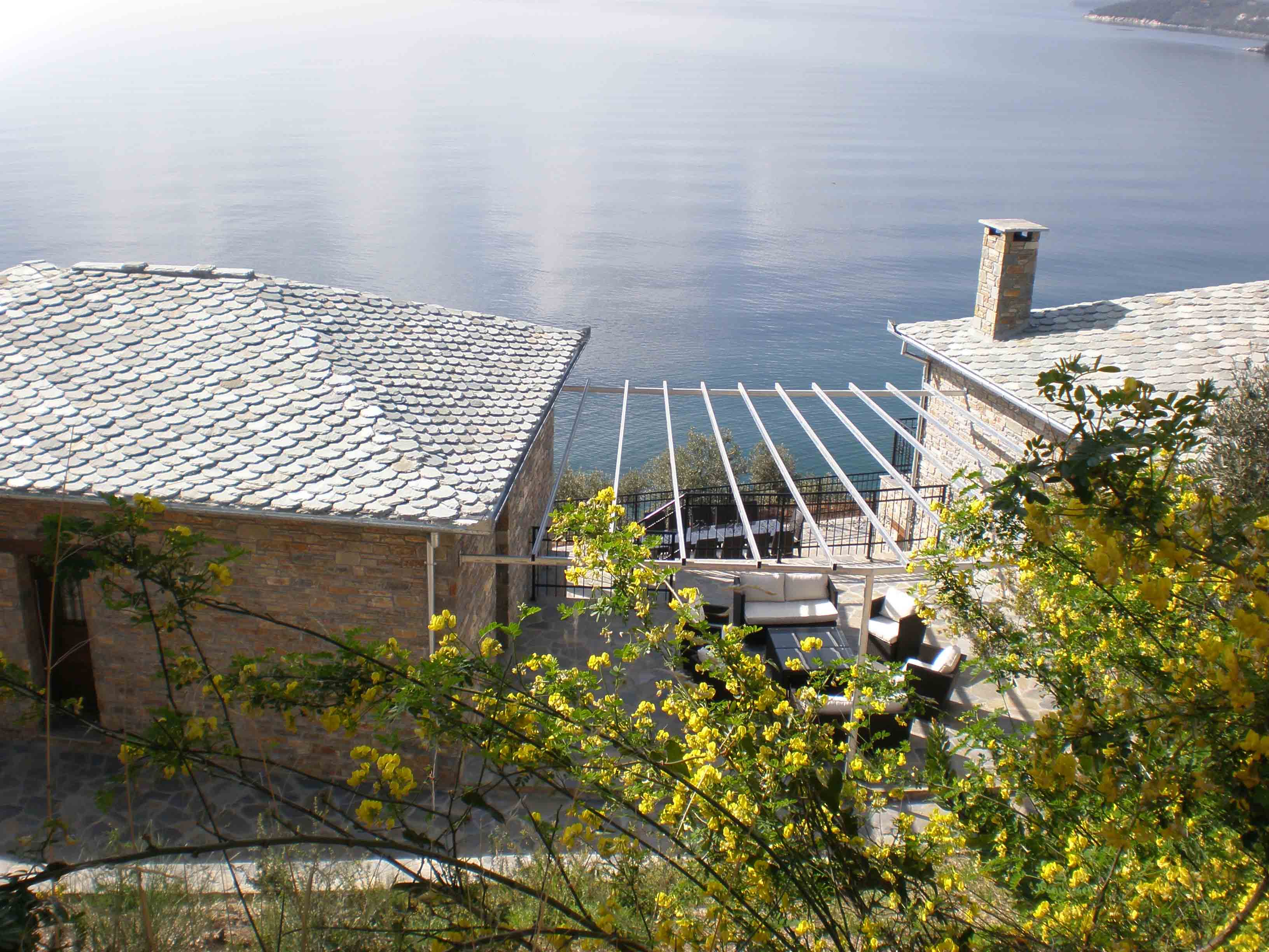 Pergola terrace from above